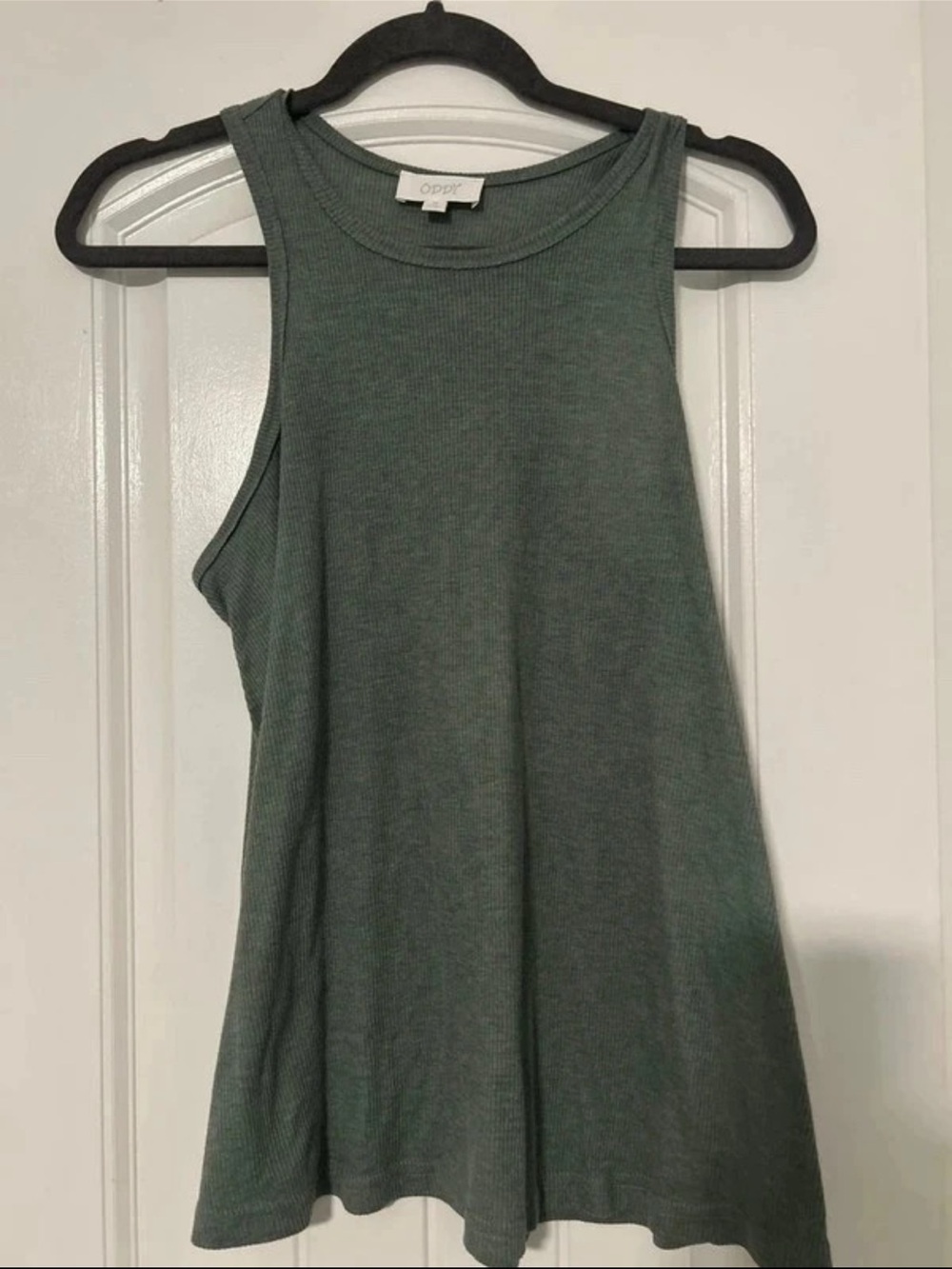 Green Ribbed Tank Top